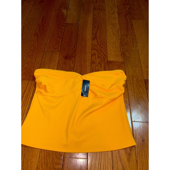 Express Body Contour High Compression Ribbed Tube Top Twisted Sweetheart Large - Picture 3 of 8